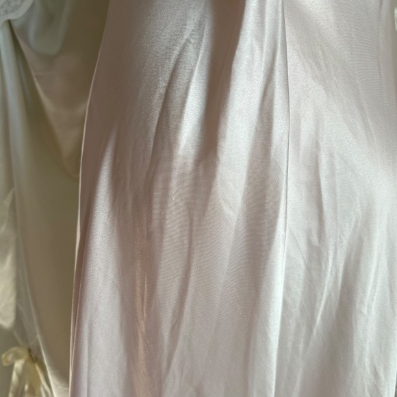 On hold! Vintage Satin Embroidered Beaded Front Slit Fairy Dress Slip - Picture 6 of 9